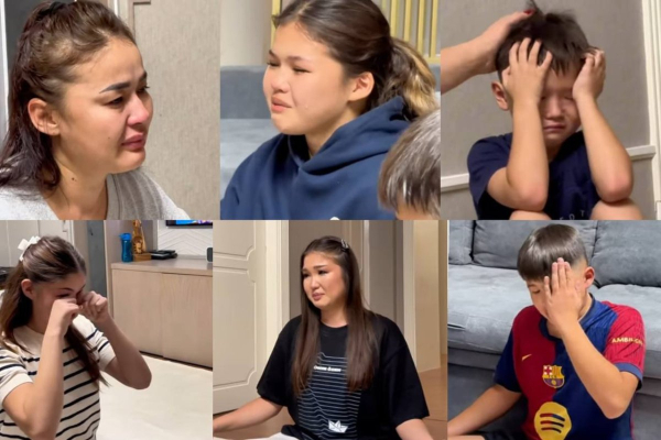 «Әкелеріне өкпелері бар»: Тұрсынбектің балалары ағыл-тегіл жылап қалды (ВИДЕО)