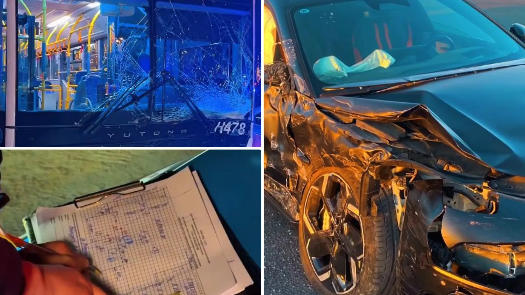 Zeekr протаранил автобус в Астане: четыре человека в больнице